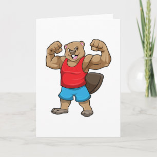 Beaver as Bodybuilder with big Upper arms Card