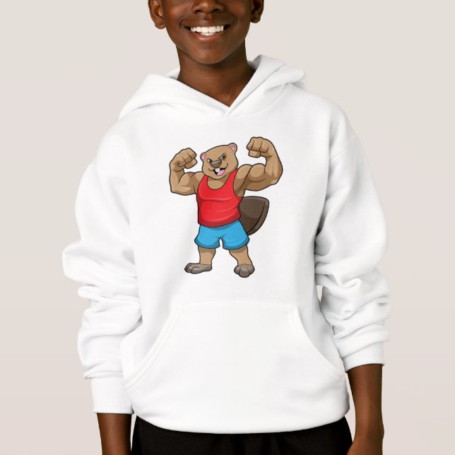 Beaver as Bodybuilder with big Upper arms Hoodie (Front)