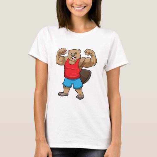 Beaver as Bodybuilder with big Upper arms T_Shirt