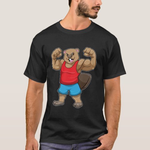 Beaver as Bodybuilder with big Upper arms T_Shirt