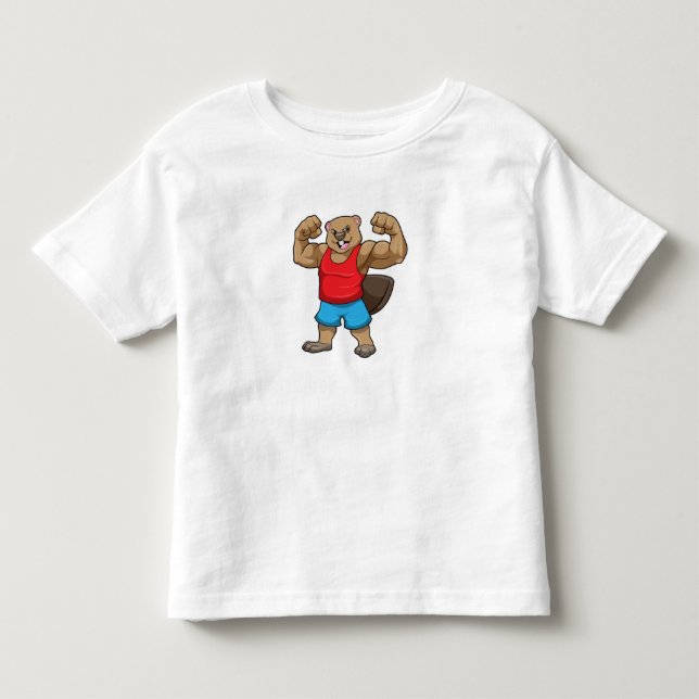 Beaver as Bodybuilder with big Upper arms Toddler T-shirt (Front)