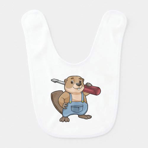Beaver as Craftsman with Wrench Baby Bib