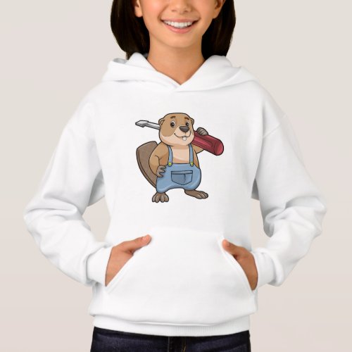 Beaver as Craftsman with Wrench Hoodie