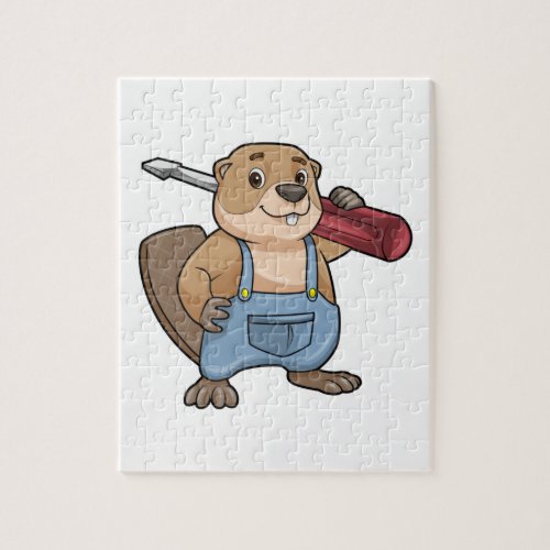 Beaver as Craftsman with Wrench Jigsaw Puzzle