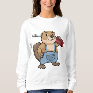 Beaver as Craftsman with Wrench Sweatshirt