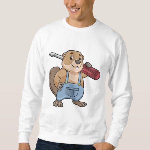 Beaver as Craftsman with Wrench Sweatshirt