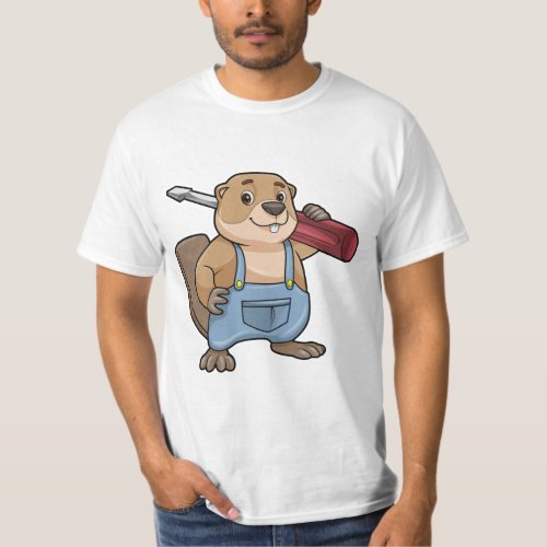 Beaver as Craftsman with Wrench T_Shirt