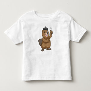 Beaver as Painter with Paint brush Toddler T-shirt
