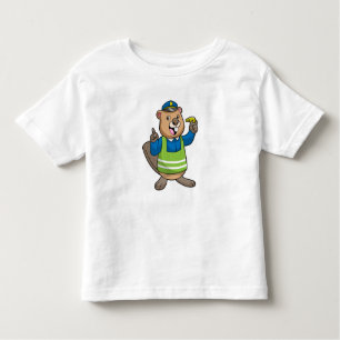 Beaver as Police officer with Whistle Toddler T-shirt