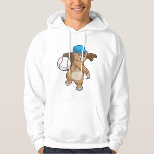 Beaver at Baseball Sports with Cap Hoodie