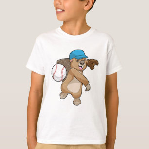 Beaver at Baseball Sports with Cap T-Shirt