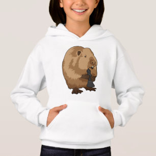 Beaver at Chess with Chess piece Bishop Hoodie
