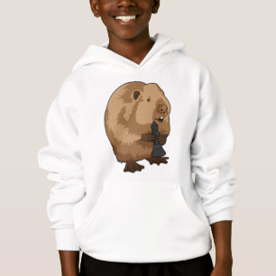 Beaver at Chess with Chess piece Bishop Hoodie