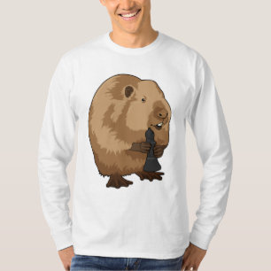 Beaver at Chess with Chess piece Bishop T-Shirt