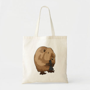 Beaver at Chess with Chess piece Bishop Tote Bag