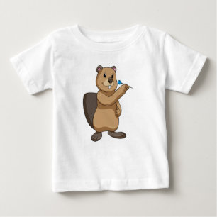 Beaver at Darts with Dart Baby T-Shirt