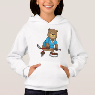 Beaver at Ice hockey with Ice hockey stick Hoodie