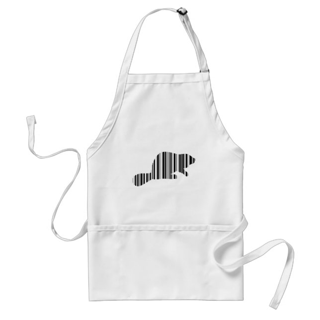BEAVER BAR CODE Animal Barcode Pattern Design Adult Apron (Front)