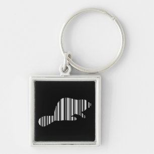 BEAVER BAR CODE Animal Barcode Pattern Design Keychain
