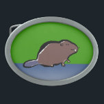 beaver belt buckle<br><div class="desc">The wood-eating beaver is a very cute cartoon animal. Now you can get it on many stylish gifts – and without the insane grin that cartoon beavers often show.</div>