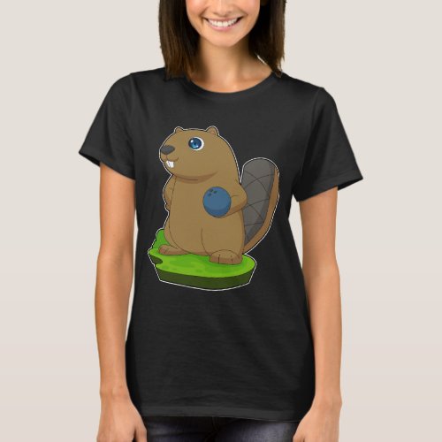 Beaver Bowling Bowling ball Sports T_Shirt