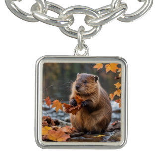 Beaver by lake bracelet. bracelet