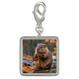 Beaver by lake charm