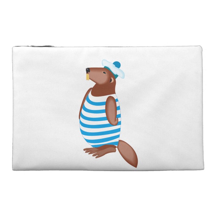 Beaver cartoon travel accessory bags