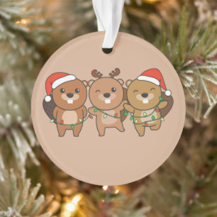 Beaver Christmas Christmas Animals Cute Beaver Orn Ornament