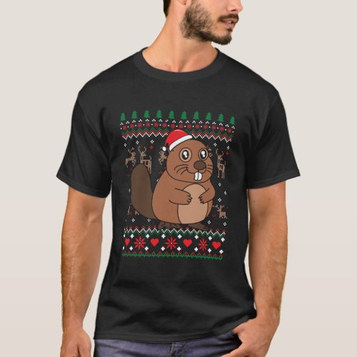Beaver Christmas Ornament Gift Farm Funny Ugly T_Shirt