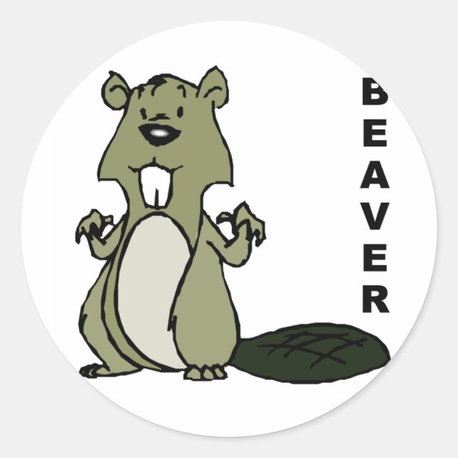 Beaver Classic Round Sticker (Front)