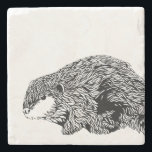 Beaver Coaster<br><div class="desc">Building beaver sits on this classy stone coaster. Customize with with name, course number or other text.</div>