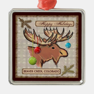 Beaver Creek Colorado artistic moose ornament