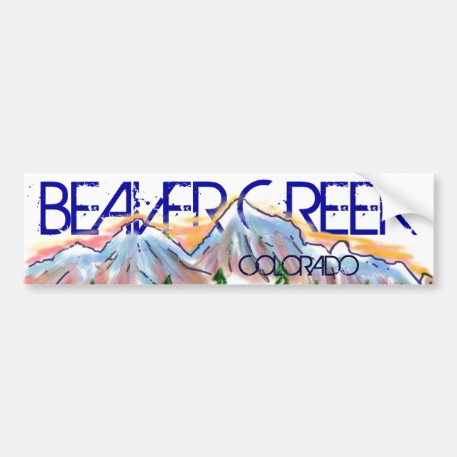 Beaver Creek Colorado artistic mountain sticker (Front)