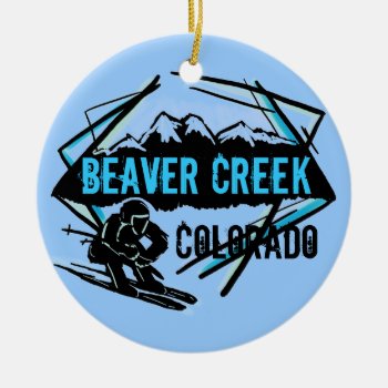Beaver Creek Colorado Blue Ski Ornament by ArtisticAttitude at Zazzle