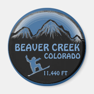 Beaver Creek Colorado blue snowboard art magnet
