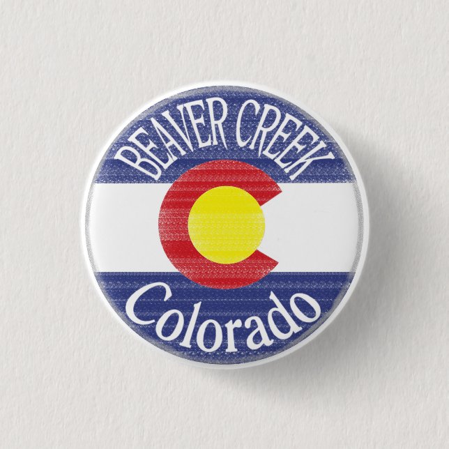 Beaver Creek Colorado circle flag button (Front)
