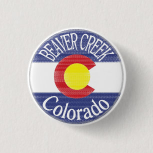 Beaver Creek Colorado circle flag button