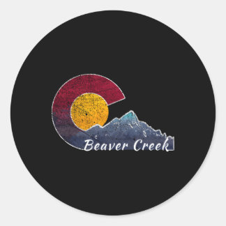 Beaver Creek Colorado Flag Inspired Classic Round Sticker