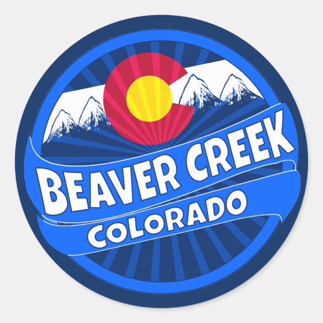 Beaver Creek Colorado mountain burst sticker (Front)