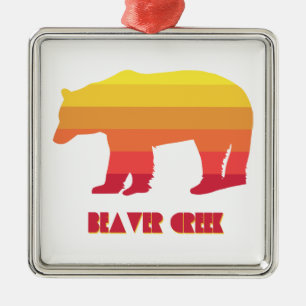 Beaver Creek Colorado Rainbow Bear Metal Ornament