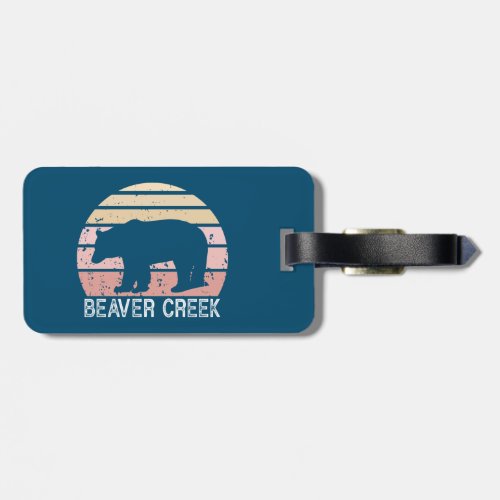 Beaver Creek Colorado Retro Bear Luggage Tag