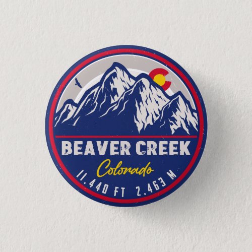 Beaver Creek Colorado Retro Sunset Souvenirs Button