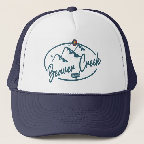 Beaver Creek Colorado Retro Sunset Souvenirs Trucker Hat