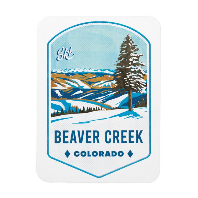 Beaver Creek Colorado Ski Badge Magnet (Vertical)