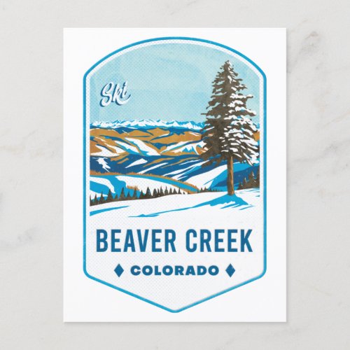 Beaver Creek Colorado Ski Badge Postcard