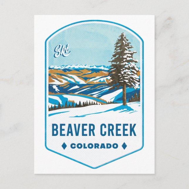Beaver Creek Colorado Ski Badge Postcard (Front)