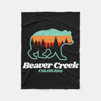 Beaver Creek Colorado Skiing Snowboarding Bear Fleece Blanket