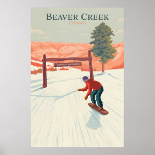 Beaver Creek Colorado Snowboarding Travel Poster