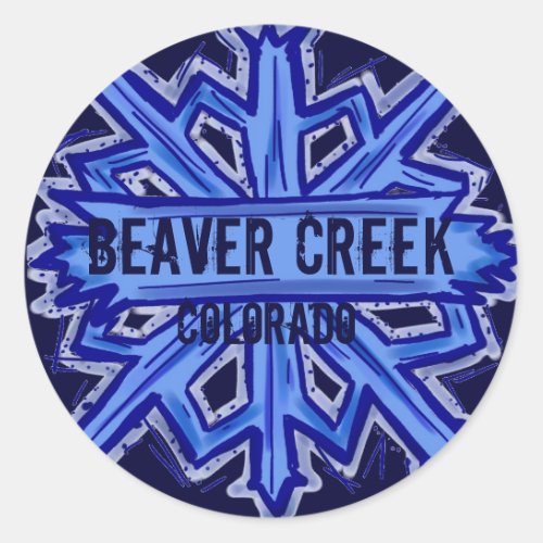 Beaver Creek Colorado snowflake round stickers